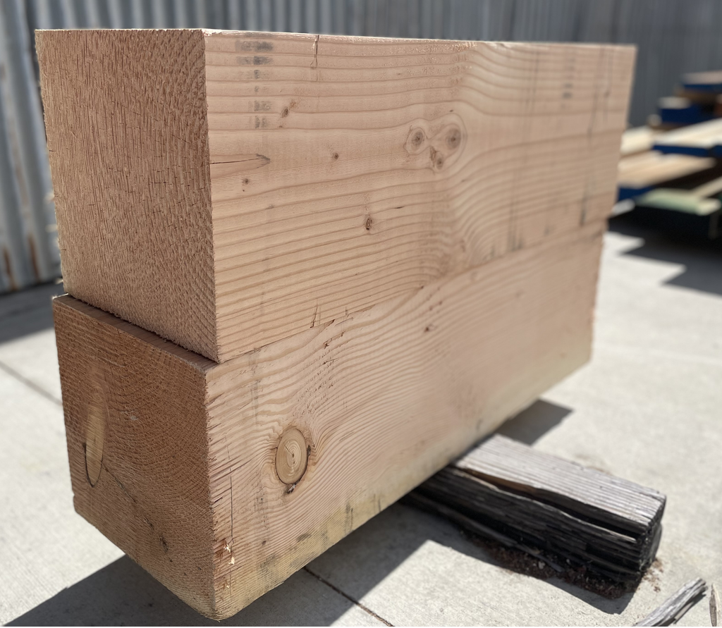 12" x 12" Douglas Fir Timber Beams Blocks- S4S or Rough Band Saw Cut